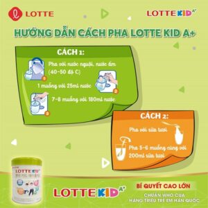 Hướng dẫn cách pha sữa bò Lotte Kid A+
